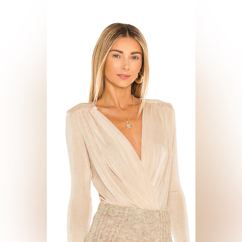 Free People turnt body suit size small women’s blossom pearl surplice,deep vneck